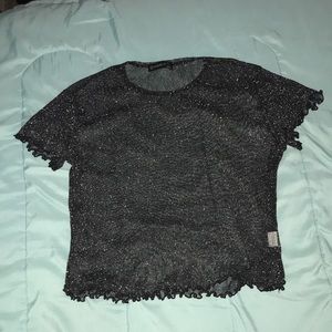 Size large shimmer black top.